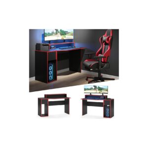 Vicco Gaming Desk Schreibtisch Kron 130cm Gamer PC Tisch Computertisch Bürotisch