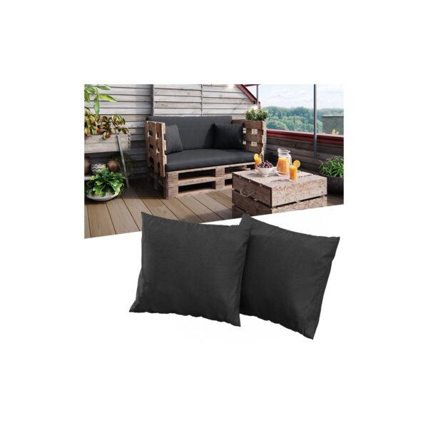 Vicco Loungekissen Palettenkissen Gartenkissen Anthrazit 2er Set Balkonkissen