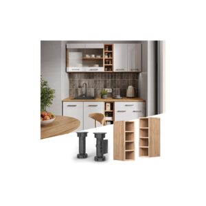 Vicco Regalhängeschrank Küchenschrank Küchenzeile R-Line 20 cm Eiche Fächer