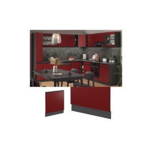 Vicco Geschirrspülerblende Küchenschrank Küchenmöbel R-Line J-Shape Anthrazit Rot 60 cm modern