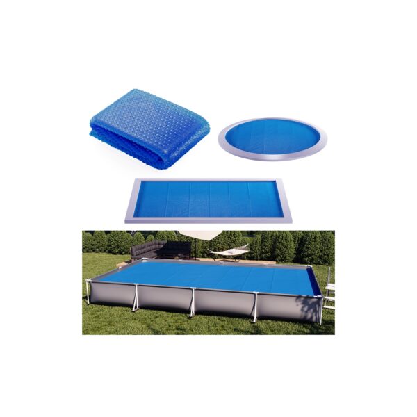 OK-Living Eckige Solarfolie Pool blau