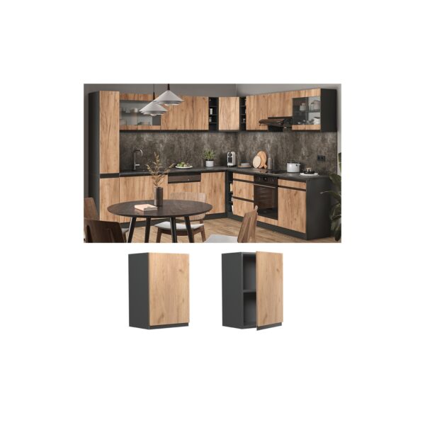 Vicco Hängeschrank Küchenschrank Küchenmöbel R-Line J-Shape Anthrazit Eiche 40 cm modern