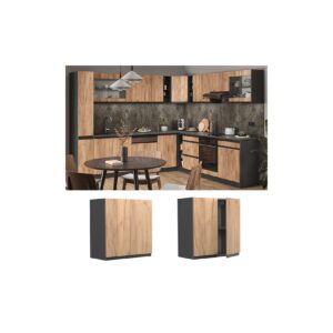 Vicco Hängeschrank Küchenschrank Küchenmöbel R-Line J-Shape Anthrazit Eiche 60 cm modern