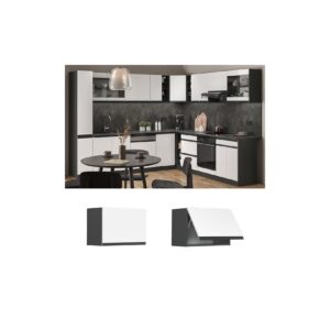 Vicco Hängeschrank flach Küchenschrank Küchenmöbel R-Line J-Shape Anthrazit Weiß 60 cm modern