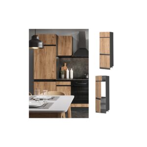 Vicco Kühlumbauschrank Küchenschrank Küchenmöbel R-Line J-Shape Anthrazit Eiche 60 cm modern