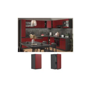 Vicco Hängeschrank Küchenschrank Küchenmöbel R-Line J-Shape Anthrazit Rot 30 cm modern