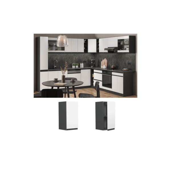 Vicco Hängeschrank Küchenschrank Küchenmöbel R-Line J-Shape Anthrazit Weiß 30 cm modern