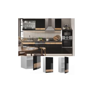 Vicco Hängeschrank Küchenschrank Küchenmöbel Fame-Line Weiß Schwarz Eiche 40 cm modern Hochglanz