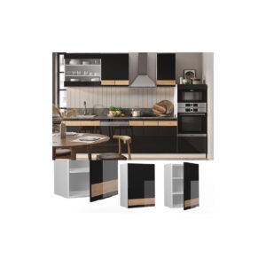 Vicco Hängeschrank Küchenschrank Küchenmöbel Fame-Line Weiß Schwarz Eiche 45 cm modern Hochglanz