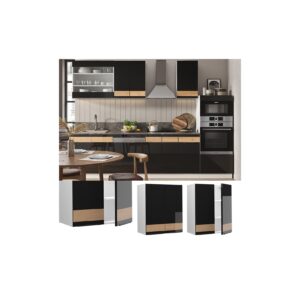 Vicco Hängeschrank Küchenschrank Küchenmöbel Fame-Line Weiß Schwarz Eiche 60 cm modern Hochglanz