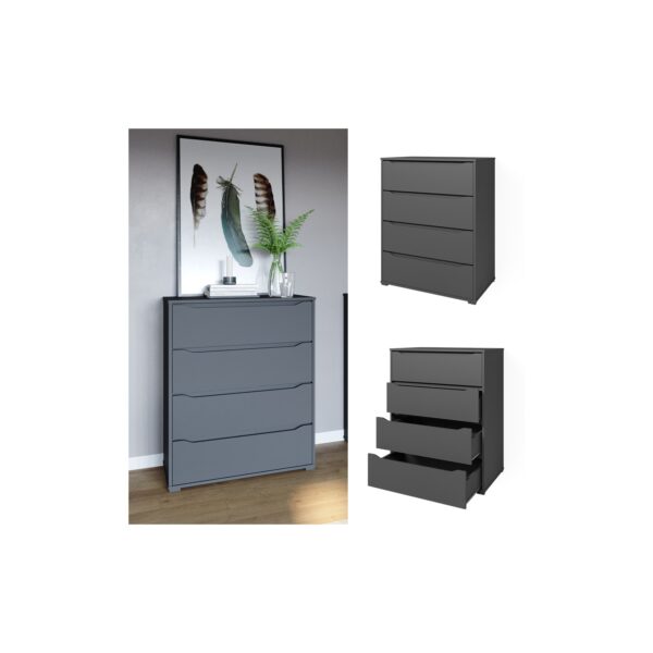 Vicco Kommode Highboard Mehrzweckschrank Ruben Anthrazit Schublade 80 cm Ablage