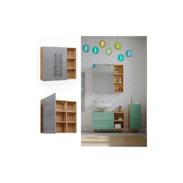 Vicco Spiegelschrank für Badezimmer Rudi 90 x 80