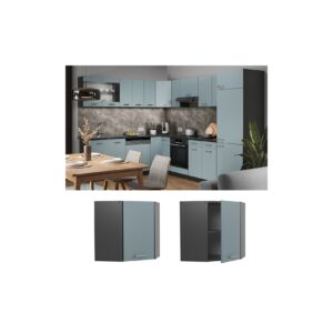 Vicco Eckhängeschrank Küchenschrank R-Line Solid Anthrazit Blau Grau 57 cm modern