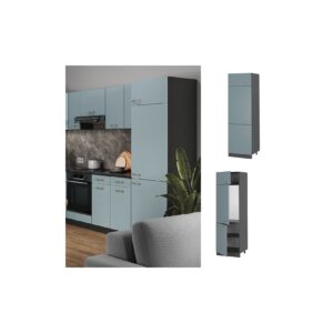 Vicco Kühlumbauschrank Küchenschrank R-Line Solid Anthrazit Blau Grau 60 cm modern