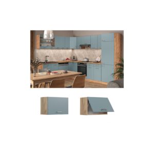 Vicco Hängeschrank flach Küchenschrank R-Line Solid Eiche Blau Grau 60 cm modern