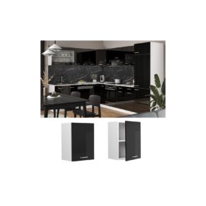 Vicco Hängeschrank Küchenschrank R-Line Solid Weiß Schwarz 45 cm modern