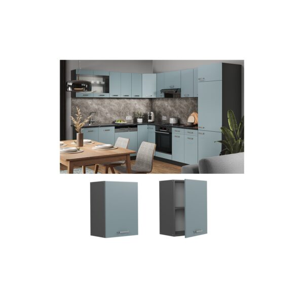 Vicco Hängeschrank Küchenschrank R-Line Solid Anthrazit Blau Grau 45 cm modern