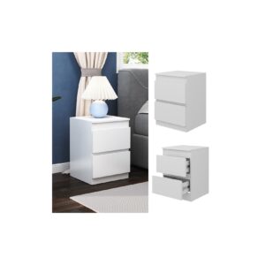 Vicco Nachtschrank Calisto Weiß 40 x 55 cm 2 Schubfächer Kommode Schlafzimmer