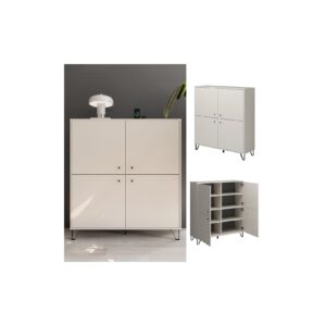 Vicco Sideboard Aldo Cashmere 124 x 135 cm Wohnzimmer 4 Türen