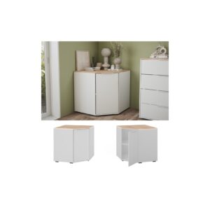 Vicco Eckkommode Betti Weiß Sonoma 78 x 78 cm Wohnzimmer 1 Tür