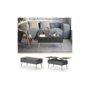 Vicco Couchtisch Riga Anthrazit 100 x 50 cm ausziehbar Wohnzimmer